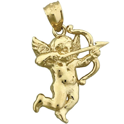 14K Gold Cupid Angel Charm