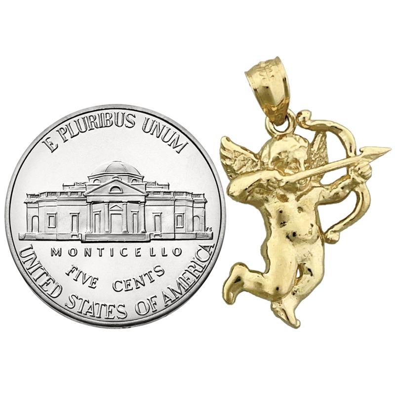 14K Gold Cupid Angel Charm