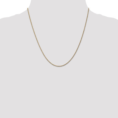 14K Yellow Gold 20 inch Carded .95mm Cable Rope with Spring Ring Clasp Chain Necklace