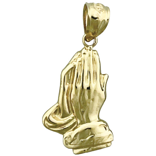 14K Gold 16MM Praying Hands Charm