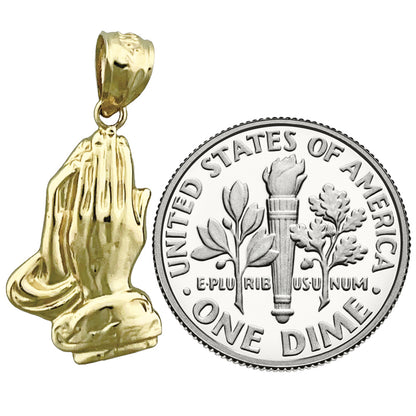 14K Gold 16MM Praying Hands Charm