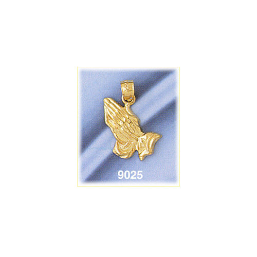 14K Gold 15MM Praying Hands Charm