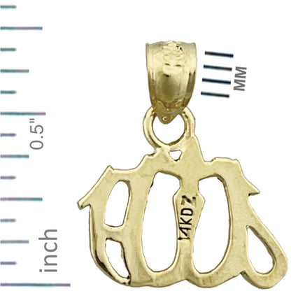 14K Gold Allah Charm