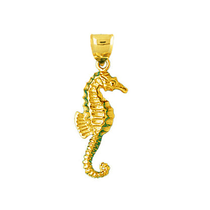 14K Gold Sealife Seahorse Charm