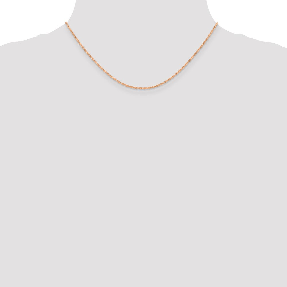 14K Rose Gold 16 inch Carded 1.15mm Cable Rope with Spring Ring Clasp Chain Necklace