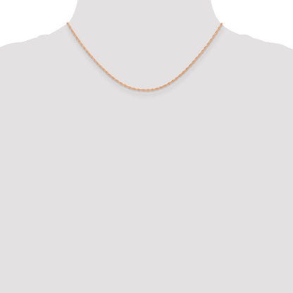 14K Rose Gold 16 inch Carded 1.15mm Cable Rope with Spring Ring Clasp Chain Necklace