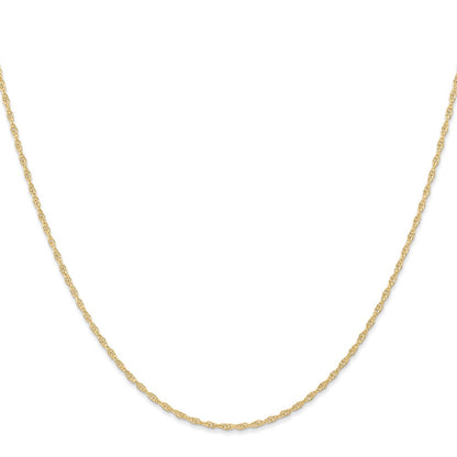 14K Yellow Gold 18 inch Carded 1.15mm Cable Rope with Spring Ring Clasp Chain Necklace