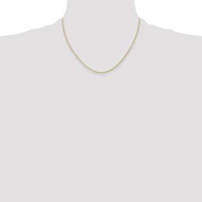 14K Yellow Gold 18 inch Carded 1.15mm Cable Rope with Spring Ring Clasp Chain Necklace