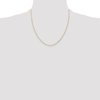14K Yellow Gold 20 inch Carded 1.15mm Cable Rope with Spring Ring Clasp Chain Necklace