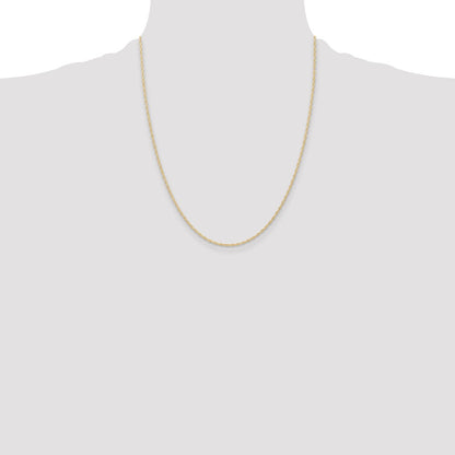 14K Yellow Gold 22 inch Carded 1.15mm Cable Rope with Spring Ring Clasp Chain Necklace
