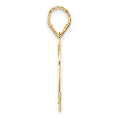 14k Yellow Gold Polished Etched Number 12 Pendant
