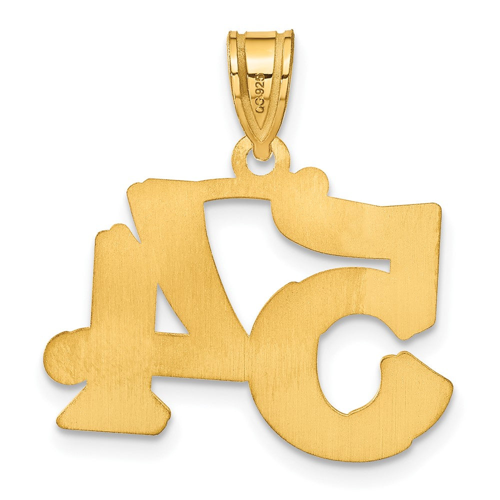 14k Yellow Gold Polished Etched Number 54 Pendant