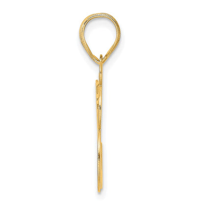 14k Yellow Gold Polished Etched Number 58 Pendant