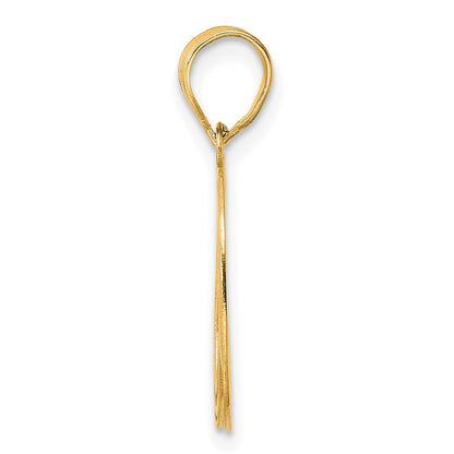 14k Yellow Gold Polished Etched Number 60 Pendant
