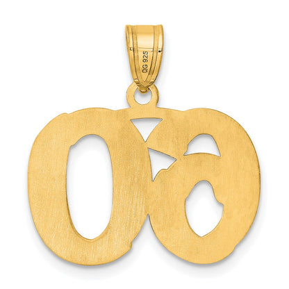 14k Yellow Gold Polished Etched Number 60 Pendant