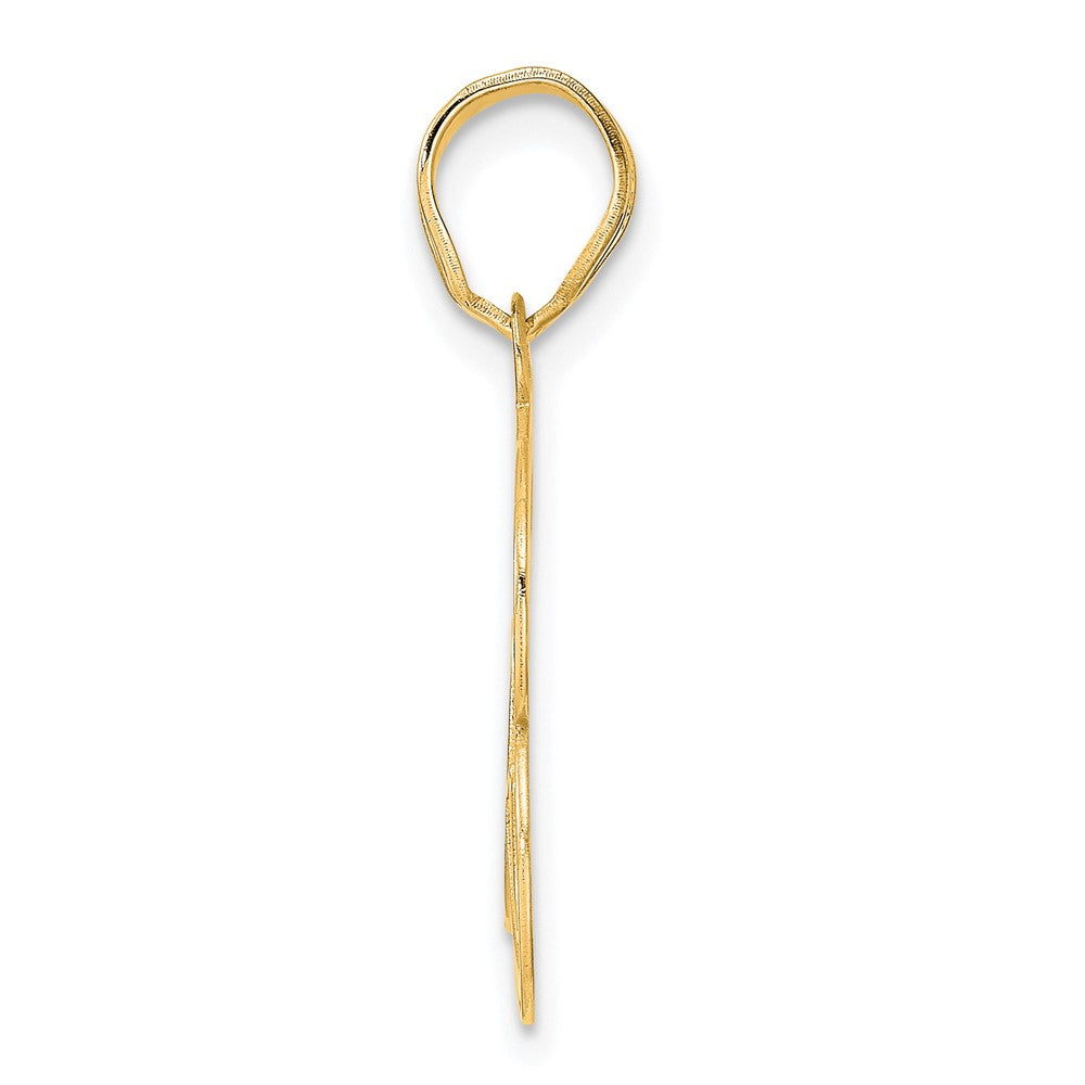 14k Yellow Gold Polished Etched Number 63 Pendant