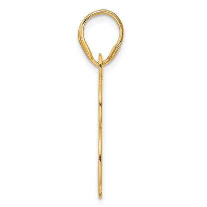 14k Yellow Gold Polished Etched Number 88 Pendant