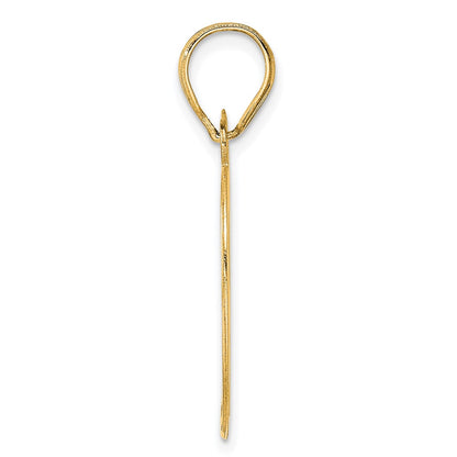 14k Yellow Gold Polished Etched Number 89 Pendant