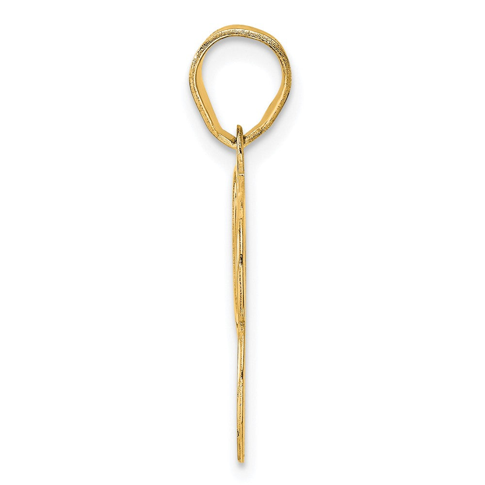 14k Yellow Gold Polished Etched Number 93 Pendant
