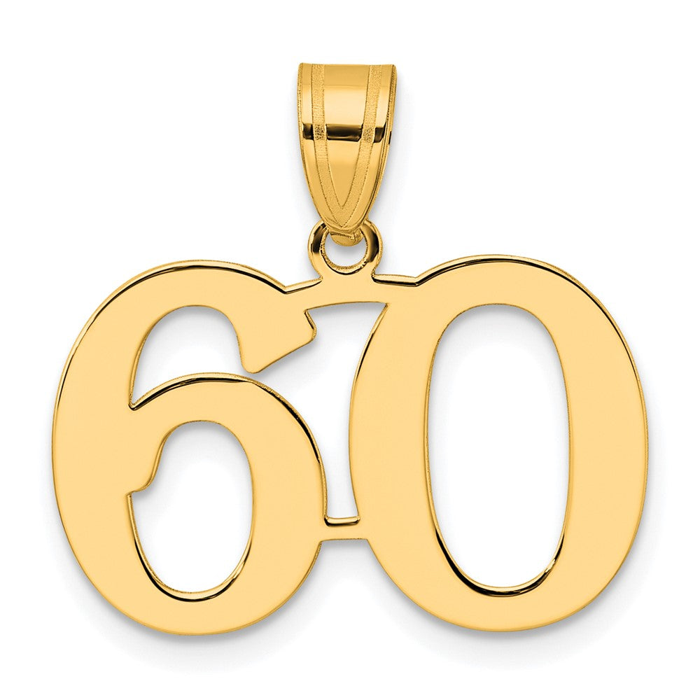14k Yellow Gold Polished Number 60 Pendant – goldia.co.uk