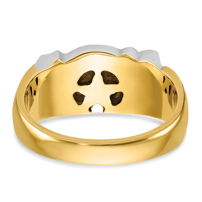 14k Two-tone Gold Men's Polished Masonic Shriner's Ring Mounting