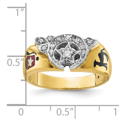 14k Two-tone Gold Men's Polished Masonic Shriner's Ring Mounting