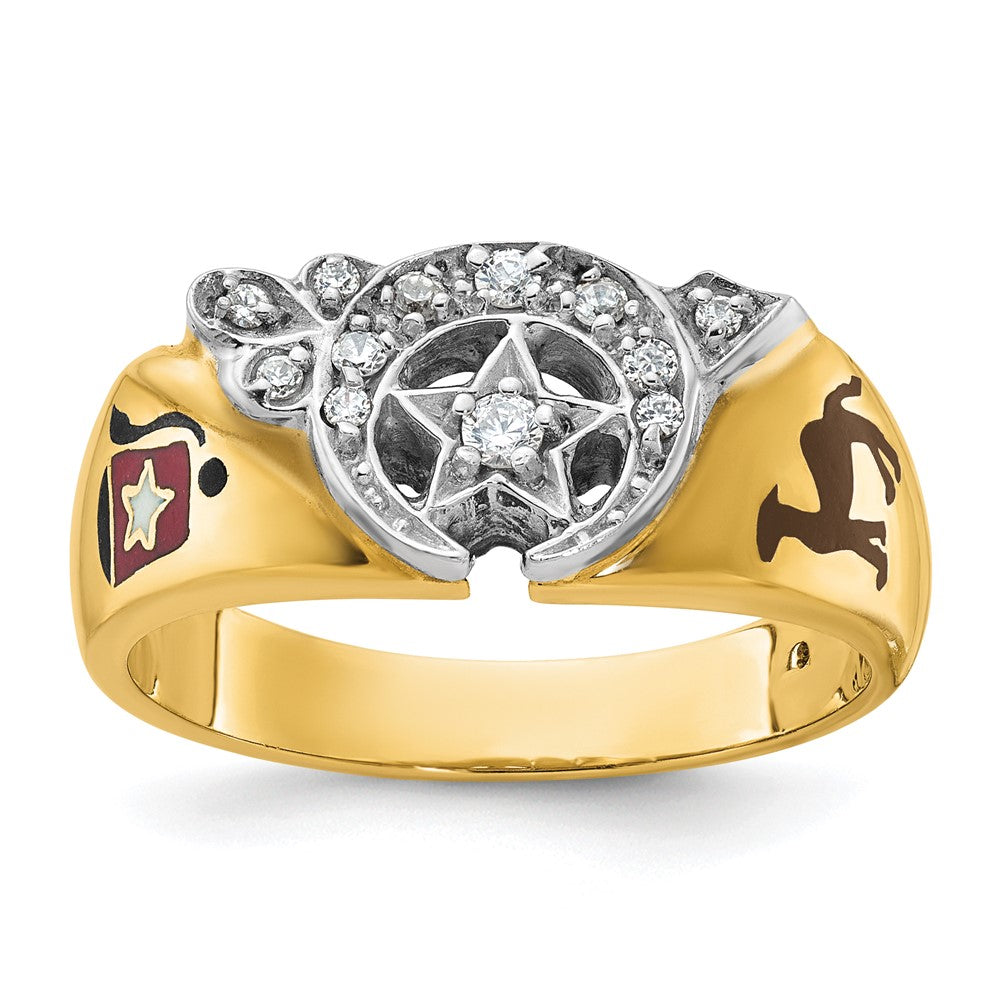 14k Two-tone Gold Men's Polished Masonic Shriner's Ring Mounting