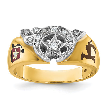 14k Two-tone Gold Men's Polished Masonic Shriner's Ring Mounting