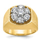 14k Two-tone Gold Men's Polished and Satin 2 carat Diamond Complete Ring