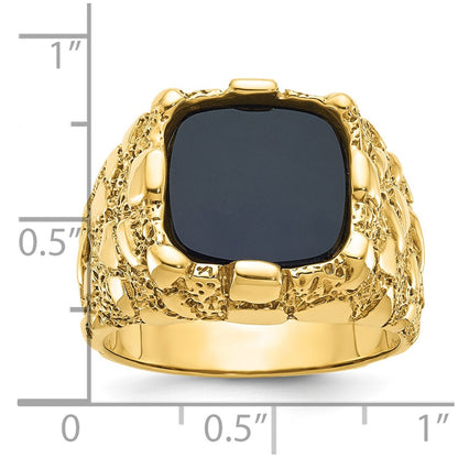 14k Yellow Gold Men's Onyx Nugget Ring Mounting