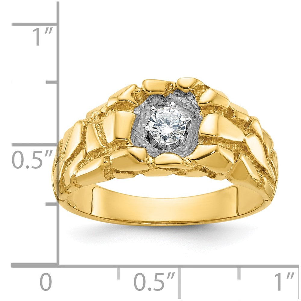 14k Yellow Gold Men's Diamond Nugget Ring Mounting
