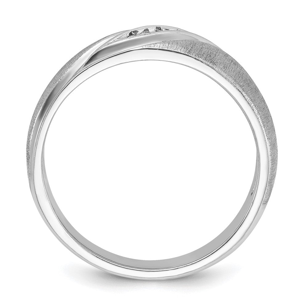 14k White Gold Men's Polished and Satin Diamond Ring Mounting