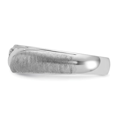 14k White Gold Men's Polished and Satin Diamond Ring Mounting