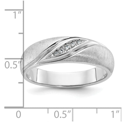 14k White Gold Men's Polished and Satin Diamond Ring Mounting
