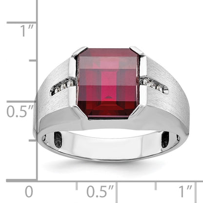 14k White Gold Men's Gemstone and Diamond Ring Mounting