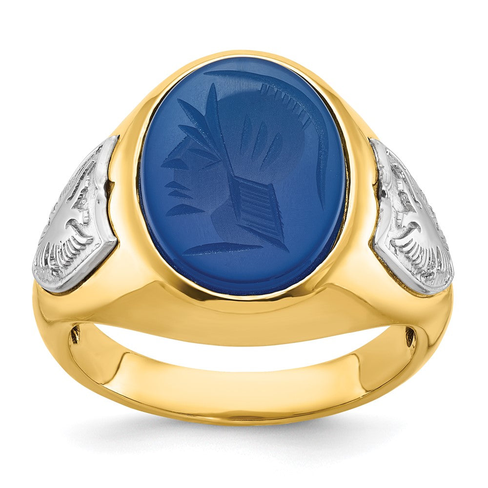 14k Two-tone Gold Men's Gemstone Ring Mounting