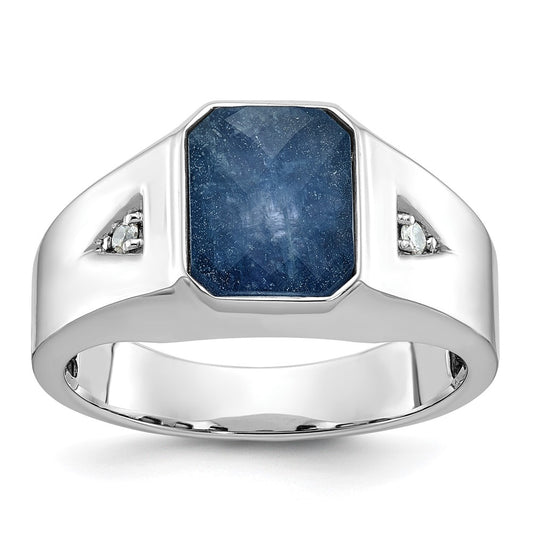 14k Yellow Gold Men's Gemstone and Diamond Ring Mounting