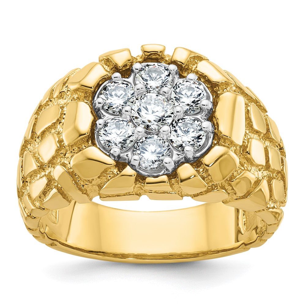14k Two-tone Gold Men's Two-tone Gold Nugget Cluster Ring Mounting