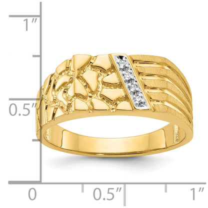 14k Yellow Gold Men's Diamond Nugget Ring Mounting