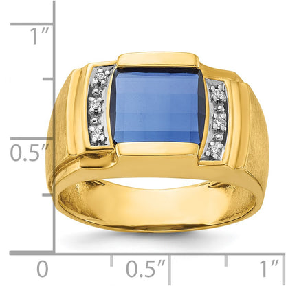 14k Yellow Gold Men's Gemstone and Diamond Ring Mounting