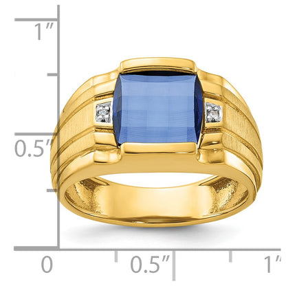 14k Yellow Gold Men's Gemstone and Diamond Ring Mounting