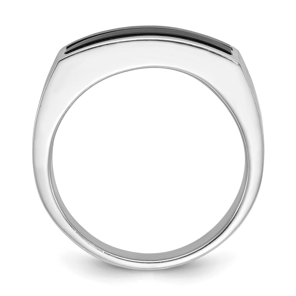14k White Gold Men's Satin Onyx Ring Mounting
