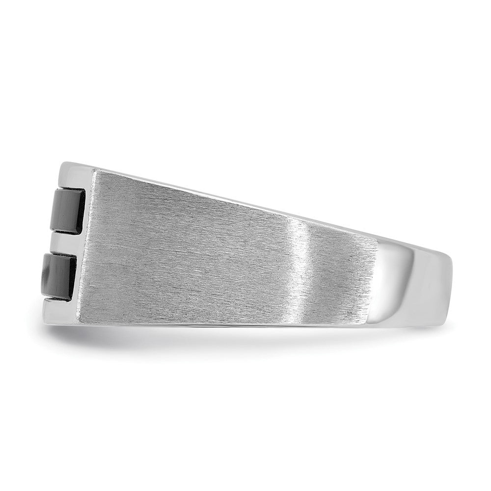 14k White Gold Men's Satin Onyx Ring Mounting