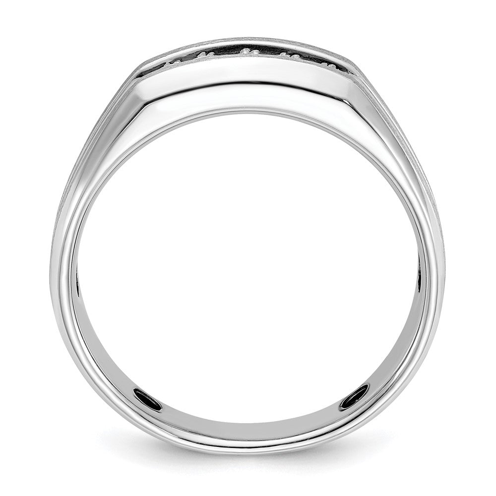 14k White Gold Men's Polished and Satin Diamond Ring Mounting