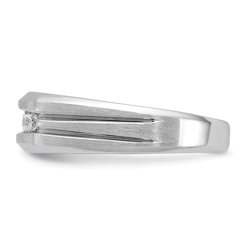 14k White Gold Men's Polished and Satin Diamond Ring Mounting