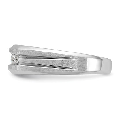 14k White Gold Men's Polished and Satin Diamond Ring Mounting