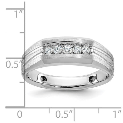 14k White Gold Men's Polished and Satin Diamond Ring Mounting