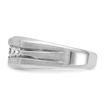 14k White Gold Men's Satin Finish Diamond Ring Mounting