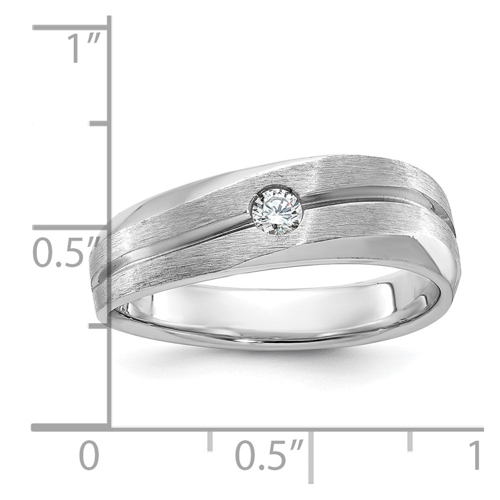 14k White Gold Men's Polished and Satin Diamond Ring Mounting