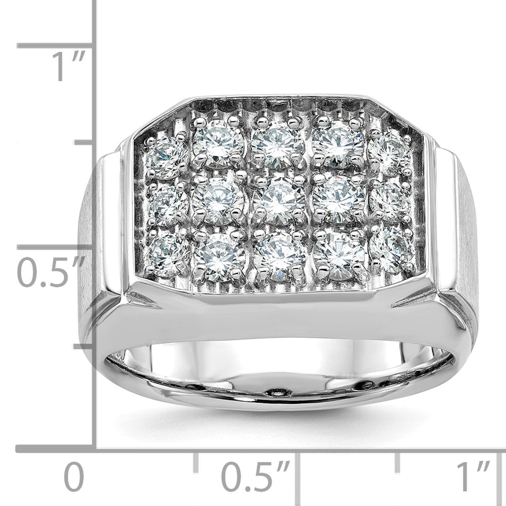 14k White Gold Men's Polished and Satin Diamond Ring Mounting